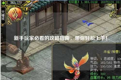 新手玩家必看的攻略指南，帶你輕松上手！