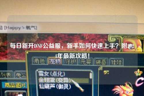 每日新開DNF公益服，新手如何快速上手？附2024年最新攻略！