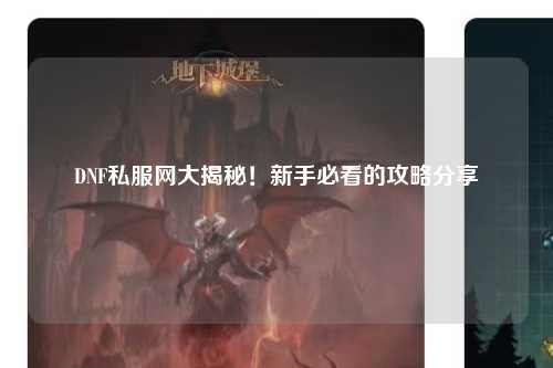 DNF私服網大揭秘！新手必看的攻略分享?
